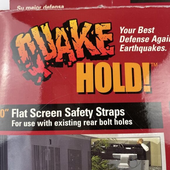 Quake Hold 70" Flat Screen TV Safety Straps Earthquakes Black 4516 - Picture 3 of 9